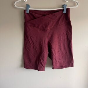 Old Navy Cross Front Burgundy Biker Shorts Small